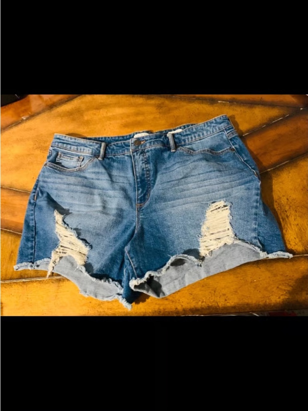 sofia by sofia vergara Medium Blue Ripped Denim Shorts